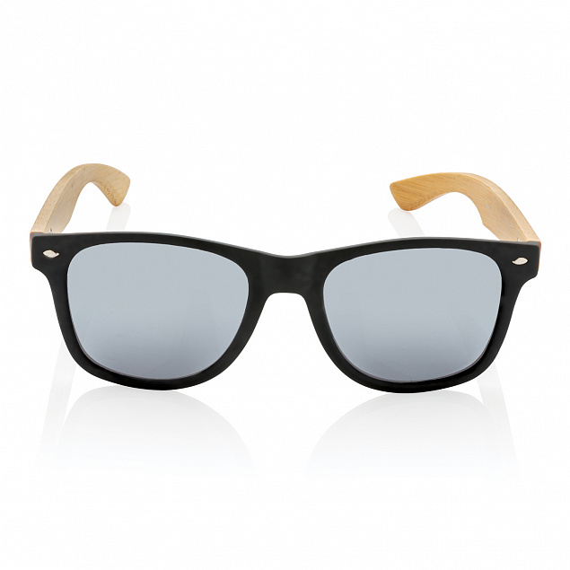 Солнцезащитные очки из переработанного пластика RCS с бамбуковыми дужками с логотипом в Самаре заказать по выгодной цене в кибермаркете AvroraStore
