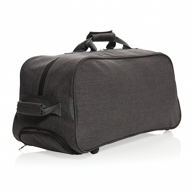 Дорожная сумка на колесах Basic, черная с логотипом в Самаре заказать по выгодной цене в кибермаркете AvroraStore