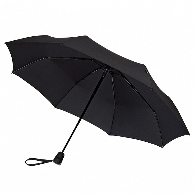 Складной зонт Gran Turismo, черный с логотипом в Самаре заказать по выгодной цене в кибермаркете AvroraStore