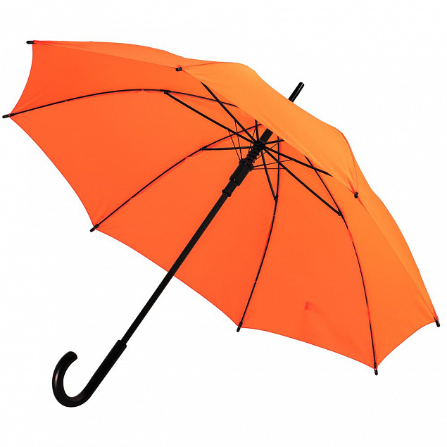 Зонт-трость Standard, оранжевый неон с логотипом в Самаре заказать по выгодной цене в кибермаркете AvroraStore