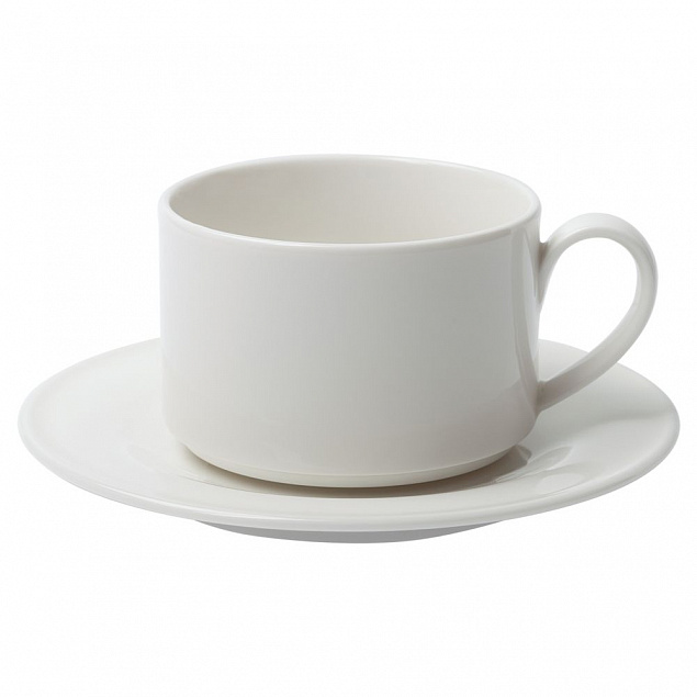 Чайная пара Maxim Diamond, молочно-белая с логотипом в Самаре заказать по выгодной цене в кибермаркете AvroraStore