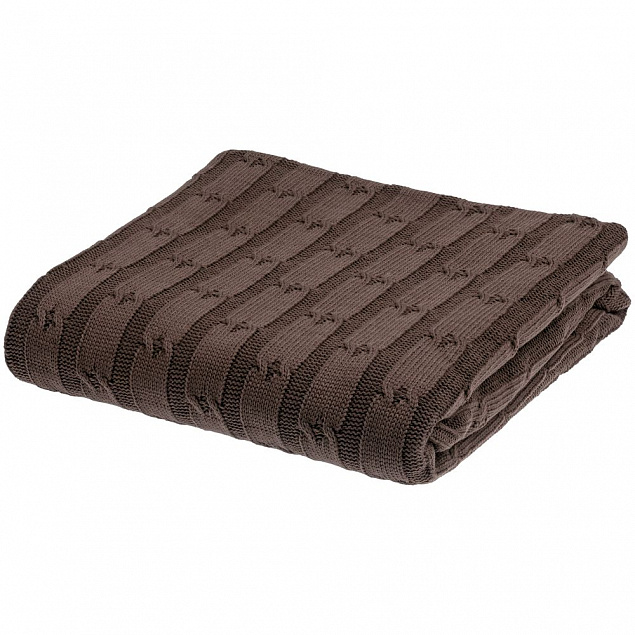 Плед Trenza, коричневый (какао) с логотипом в Самаре заказать по выгодной цене в кибермаркете AvroraStore