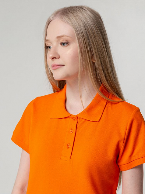 Рубашка поло женская Virma Lady, оранжевая с логотипом в Самаре заказать по выгодной цене в кибермаркете AvroraStore