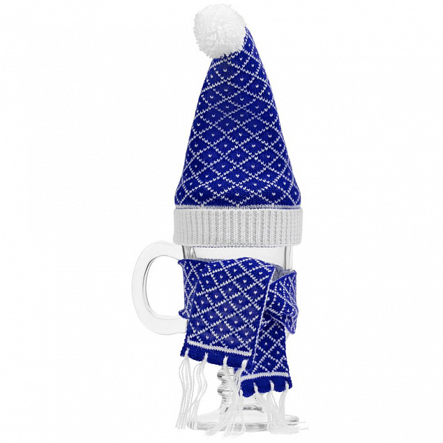 Вязаный шарфик Dress Cup, синий с логотипом в Самаре заказать по выгодной цене в кибермаркете AvroraStore