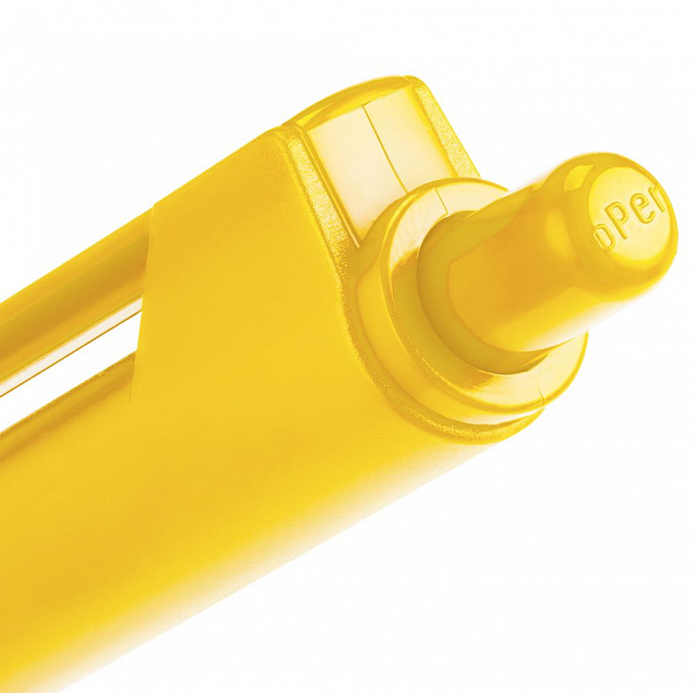 Ручка шариковая Hint, желтая с логотипом в Самаре заказать по выгодной цене в кибермаркете AvroraStore