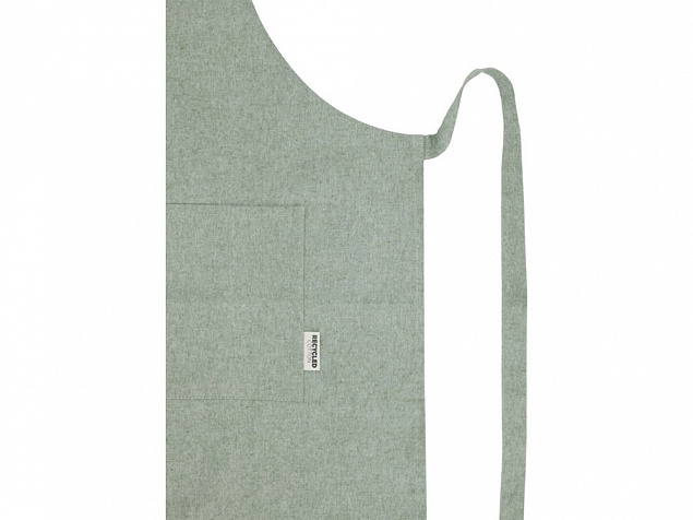 Pheebs 200 g/m² recycled cotton apron, зеленый яркий с логотипом в Самаре заказать по выгодной цене в кибермаркете AvroraStore