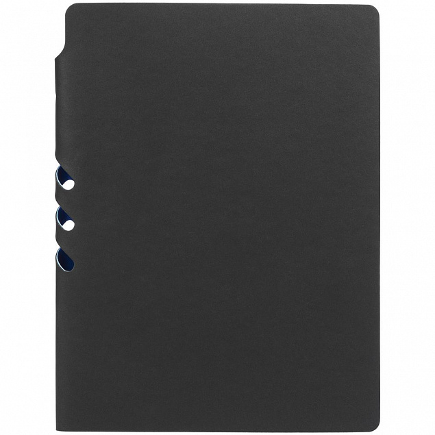 Ежедневник Flexpen Black, недатированный, черный с синим с логотипом в Самаре заказать по выгодной цене в кибермаркете AvroraStore
