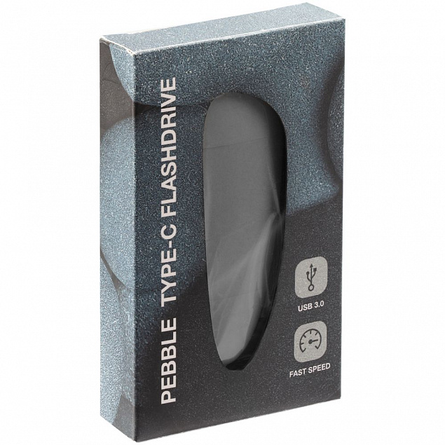 Флешка Pebble Type-C, USB 3.0, серая, 16 Гб с логотипом в Самаре заказать по выгодной цене в кибермаркете AvroraStore