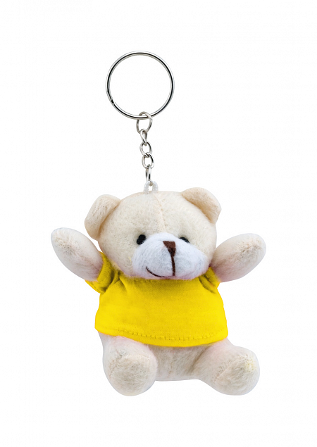 Брелок плюшевый мишка, желтый  с логотипом в Самаре заказать по выгодной цене в кибермаркете AvroraStore