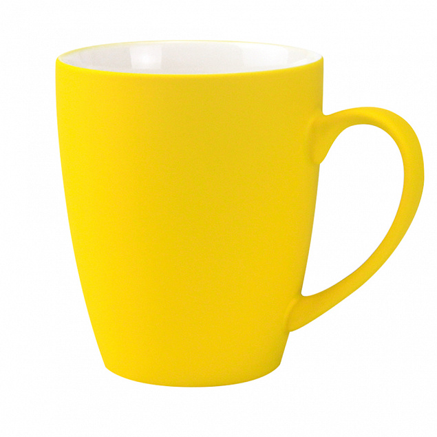 Кружка Elegante софт-тач 350мл - Желтый KK с логотипом в Самаре заказать по выгодной цене в кибермаркете AvroraStore