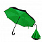 Зонт-трость механический  Chaplin, черно-зеленый-S с логотипом в Самаре заказать по выгодной цене в кибермаркете AvroraStore