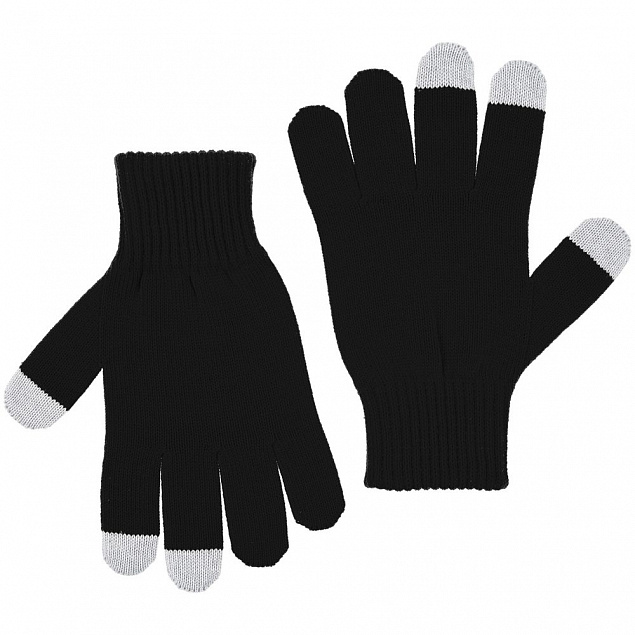 Перчатки сенсорные Real Talk, черные с логотипом в Самаре заказать по выгодной цене в кибермаркете AvroraStore