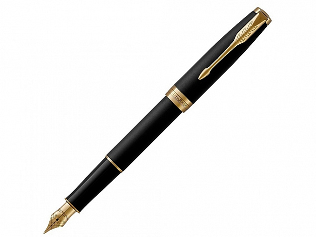 Ручка перьевая Parker «Sonnet Matt Black GT» с логотипом в Самаре заказать по выгодной цене в кибермаркете AvroraStore