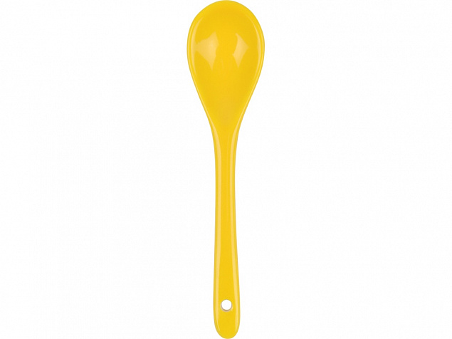 Кружка Авеленго с ложкой, белый/желтый с логотипом в Самаре заказать по выгодной цене в кибермаркете AvroraStore