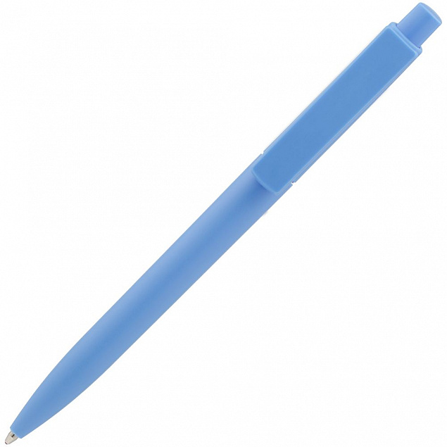 Ручка шариковая Crest, голубая с логотипом в Самаре заказать по выгодной цене в кибермаркете AvroraStore