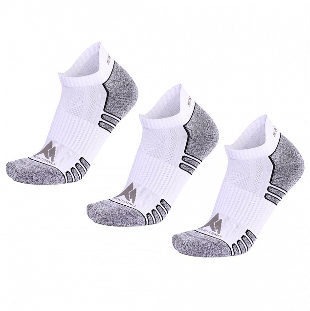 Набор из 3 пар спортивных мужских носков Monterno Sport, белый с логотипом в Самаре заказать по выгодной цене в кибермаркете AvroraStore