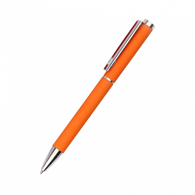 Ручка металлическая Titan софт-тач, оранжевый с логотипом в Самаре заказать по выгодной цене в кибермаркете AvroraStore