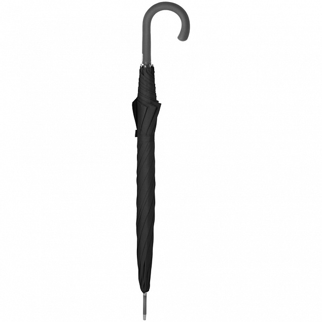 Зонт-трость Fiber Flex, черный с логотипом в Самаре заказать по выгодной цене в кибермаркете AvroraStore