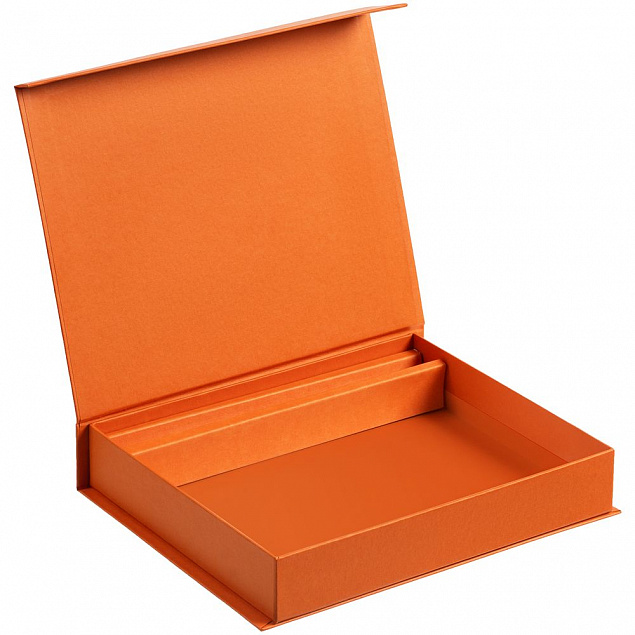Коробка Duo под ежедневник и ручку, оранжевая с логотипом в Самаре заказать по выгодной цене в кибермаркете AvroraStore