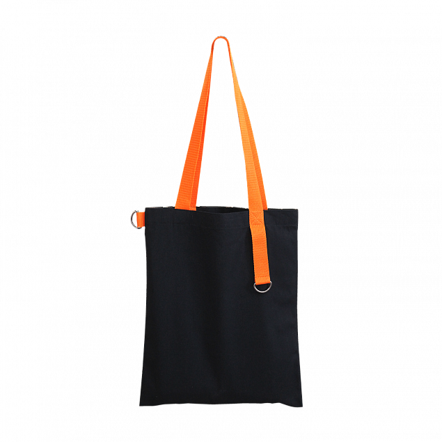 Шопер Superbag black (чёрный с оранжевым) с логотипом в Самаре заказать по выгодной цене в кибермаркете AvroraStore