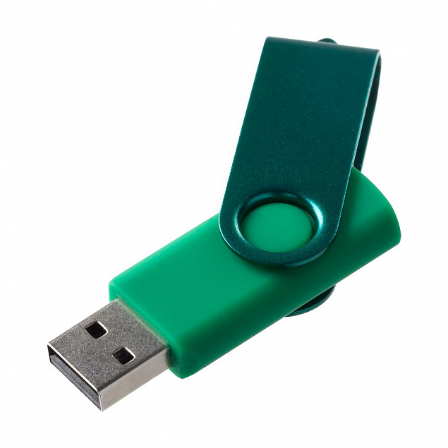 Флешка Twist Color, зеленая, 16 Гб с логотипом в Самаре заказать по выгодной цене в кибермаркете AvroraStore