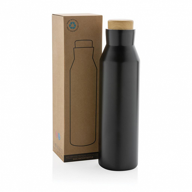 Вакуумная бутылка Gaia из переработанной нержавеющей стали RCS, 600 мл с логотипом в Самаре заказать по выгодной цене в кибермаркете AvroraStore