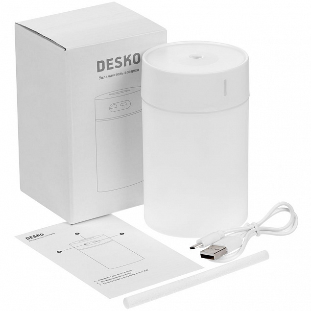 Настольный увлажнитель Desko, белый с логотипом в Самаре заказать по выгодной цене в кибермаркете AvroraStore