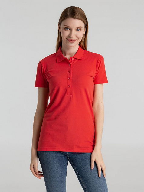 Рубашка поло женская PHOENIX WOMEN, красная с логотипом в Самаре заказать по выгодной цене в кибермаркете AvroraStore