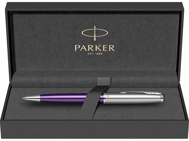 Ручка шариковая Parker «Sonnet Essentials Violet SB Steel CT» с логотипом в Самаре заказать по выгодной цене в кибермаркете AvroraStore