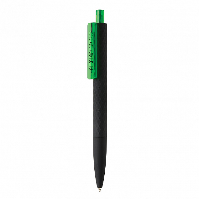 Черная ручка X3 Smooth Touch, зеленый с логотипом в Самаре заказать по выгодной цене в кибермаркете AvroraStore