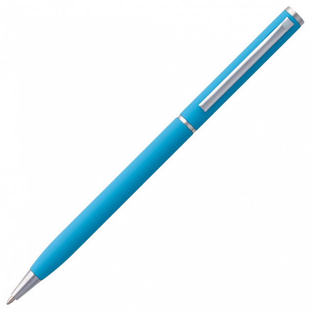 Ручка шариковая Hotel Chrome, ver.2, голубая с логотипом в Самаре заказать по выгодной цене в кибермаркете AvroraStore