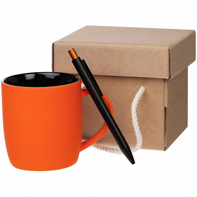Набор Color Block, оранжевый с черным с логотипом в Самаре заказать по выгодной цене в кибермаркете AvroraStore