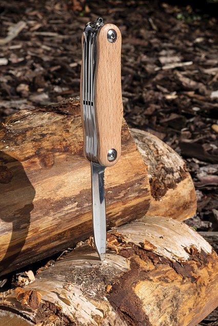 Карманный нож Wood, коричневый с логотипом в Самаре заказать по выгодной цене в кибермаркете AvroraStore