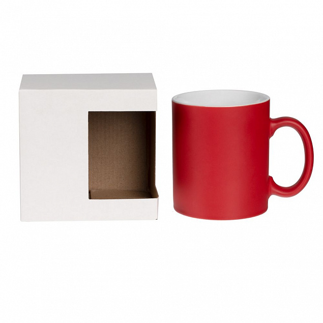 Коробка для кружки с окном Cupcase, белая с логотипом в Самаре заказать по выгодной цене в кибермаркете AvroraStore