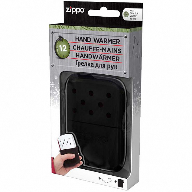Каталитическая грелка для рук Zippo, черная с логотипом в Самаре заказать по выгодной цене в кибермаркете AvroraStore