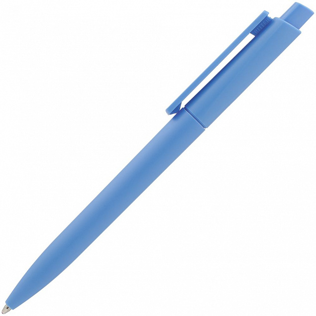 Ручка шариковая Crest, голубая с логотипом в Самаре заказать по выгодной цене в кибермаркете AvroraStore