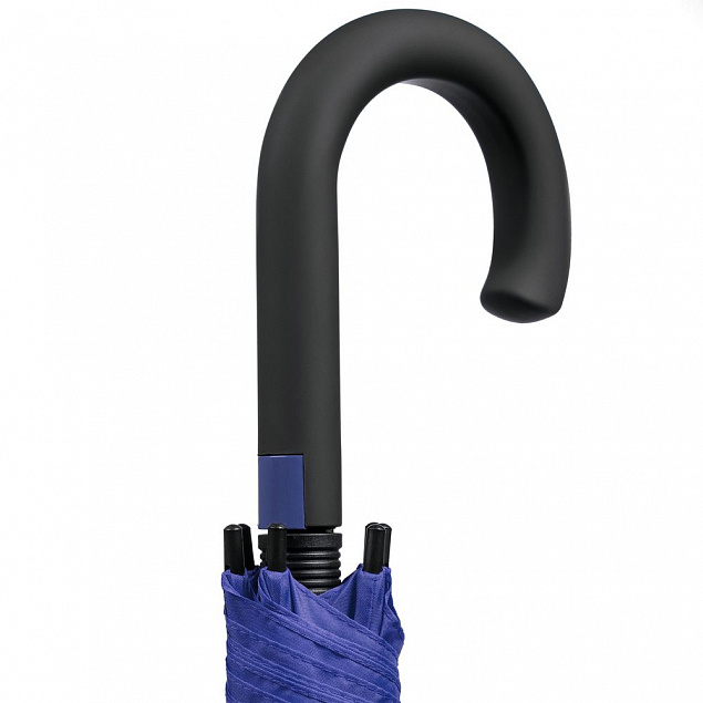 Зонт-трость с цветными спицами Bespoke, синий с логотипом в Самаре заказать по выгодной цене в кибермаркете AvroraStore