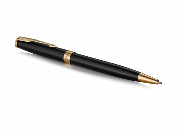 Ручка шариковая Parker «Sonnet Core Black Lacquer GT» с логотипом в Самаре заказать по выгодной цене в кибермаркете AvroraStore