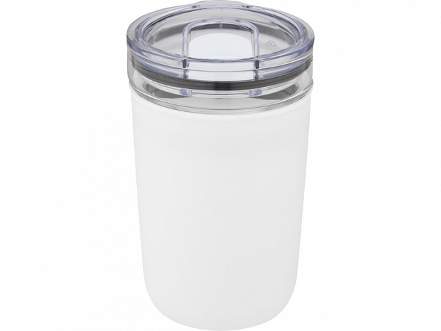 Bello, стеклянная кружка объемом 420 мл с внешней стенкой из переработанного пластика, белый с логотипом в Самаре заказать по выгодной цене в кибермаркете AvroraStore