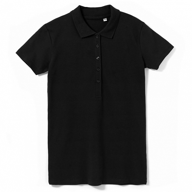 Рубашка поло женская PHOENIX WOMEN, черная с логотипом в Самаре заказать по выгодной цене в кибермаркете AvroraStore