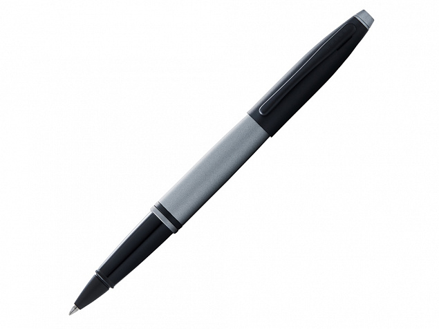Ручка-роллер Calais Matte Gray and Black Lacquer с логотипом в Самаре заказать по выгодной цене в кибермаркете AvroraStore
