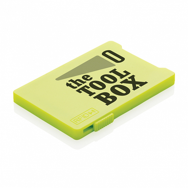 Держатель RFID для пяти карт, зеленый с логотипом в Самаре заказать по выгодной цене в кибермаркете AvroraStore