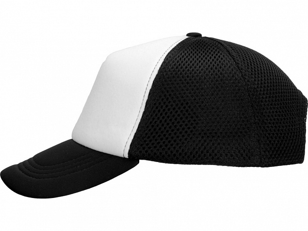 Бейсболка под сублимацию с сеткой Newport, белый/черный с логотипом в Самаре заказать по выгодной цене в кибермаркете AvroraStore
