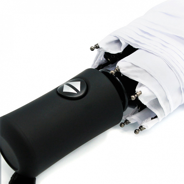 Автоматический противоштормовой зонт Vortex - Белый BB с логотипом в Самаре заказать по выгодной цене в кибермаркете AvroraStore