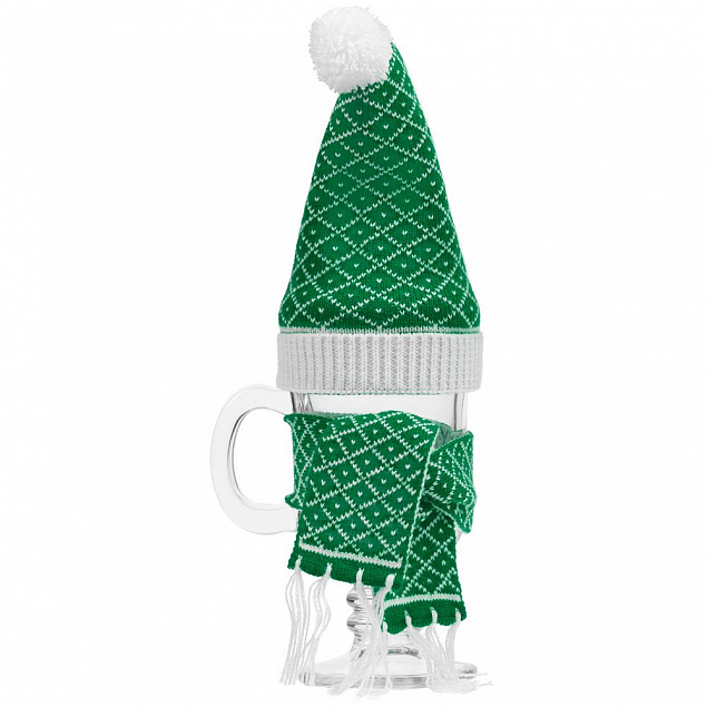 Вязаный шарфик Dress Cup, зеленый с логотипом в Самаре заказать по выгодной цене в кибермаркете AvroraStore