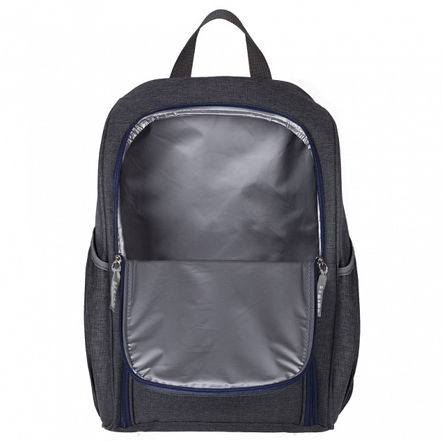 Изотермический рюкзак Liten Fest, серый с темно-синим с логотипом в Самаре заказать по выгодной цене в кибермаркете AvroraStore