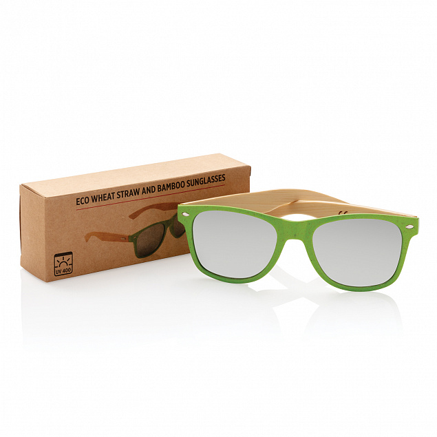 Солнцезащитные очки Wheat straw с бамбуковыми дужками с логотипом в Самаре заказать по выгодной цене в кибермаркете AvroraStore