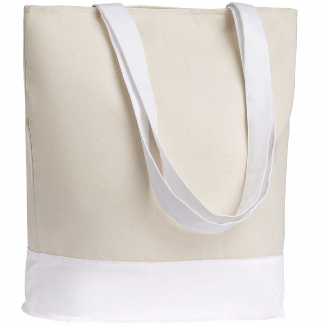 Сумка для покупок на молнии Shopaholic Zip, молочно-белая с логотипом в Самаре заказать по выгодной цене в кибермаркете AvroraStore