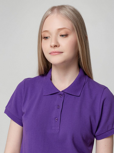 Рубашка поло женская Virma Lady, фиолетовая с логотипом в Самаре заказать по выгодной цене в кибермаркете AvroraStore