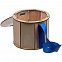 Коробка Drummer, круглая, с синей лентой с логотипом в Самаре заказать по выгодной цене в кибермаркете AvroraStore